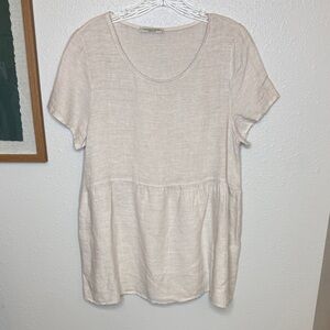 Francesca Bettini 100% Linen Made in Italy Short Sleeve Blouse - Small